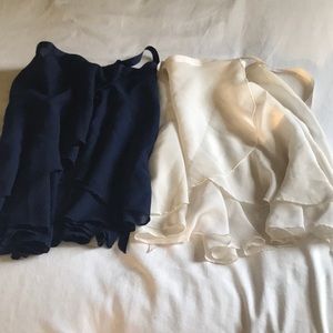 MStevens One Size Navy Blue and White Wrap Tie Skirts